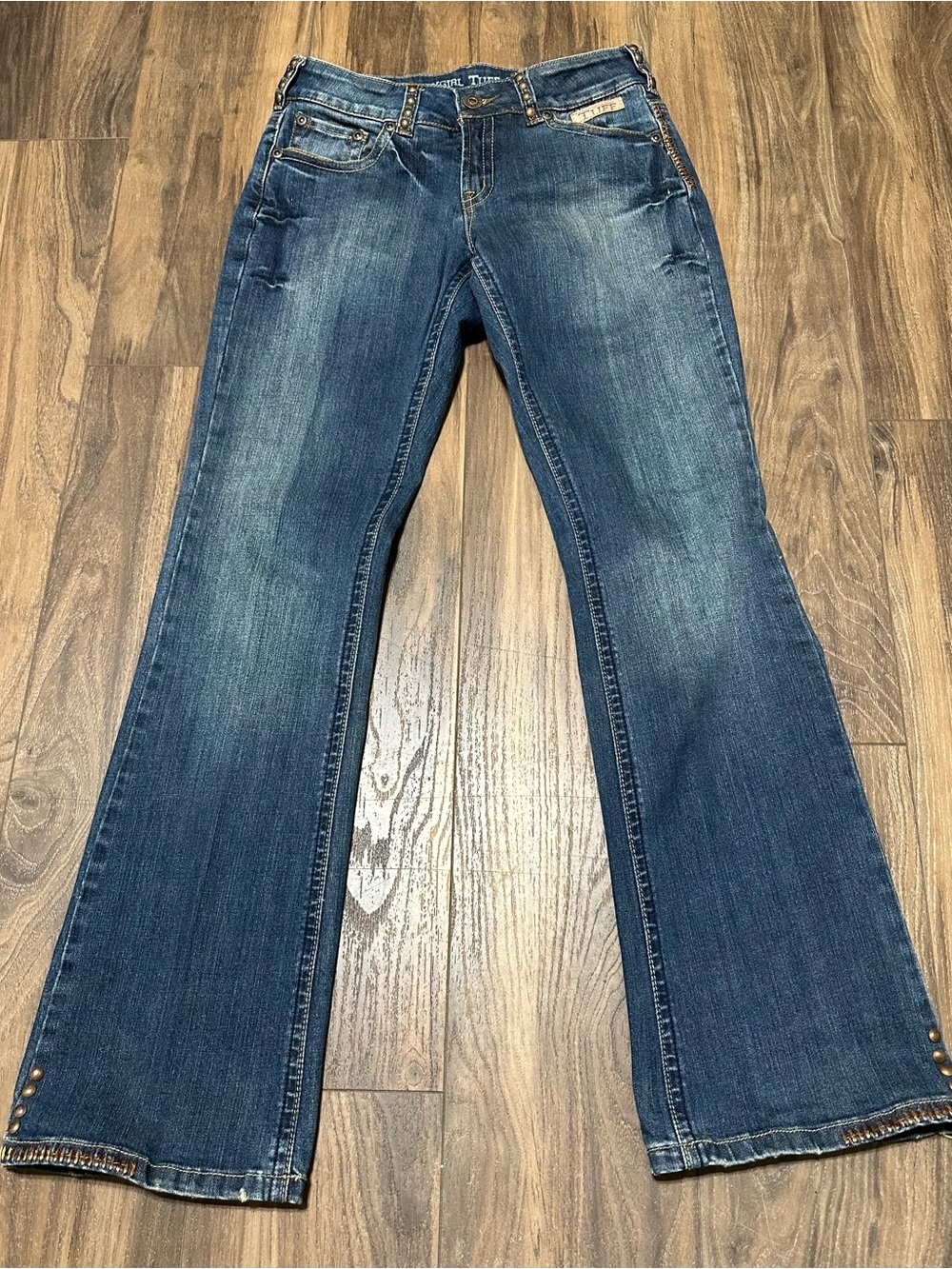 Cowgirl Tuff Copper Gypsy Bootcut Jean Women Size 29X33 Copper Rivets Flex Denim